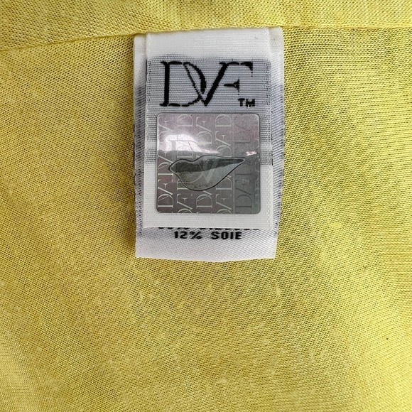Diane Von Furstenberg Wanda Mini Yellow Lace Dress Size 6 - Picture 9 of 12